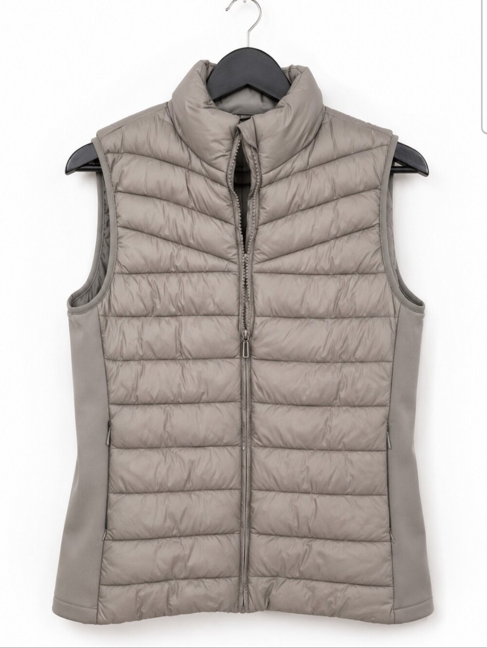 Patprimo Taupe Quilted Puffer Vest Sz Lg